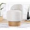 Pouf rond moderne en tissu Blanca