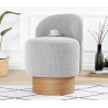 Pouf rond moderne en tissu Blanca