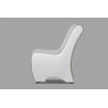 Fauteuil design en PU blanc/taupe Fidusa
