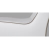 Fauteuil design en PU blanc/taupe Fidusa