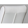 Fauteuil design en PU blanc/taupe Fidusa