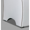 Fauteuil design en PU blanc/taupe Fidusa