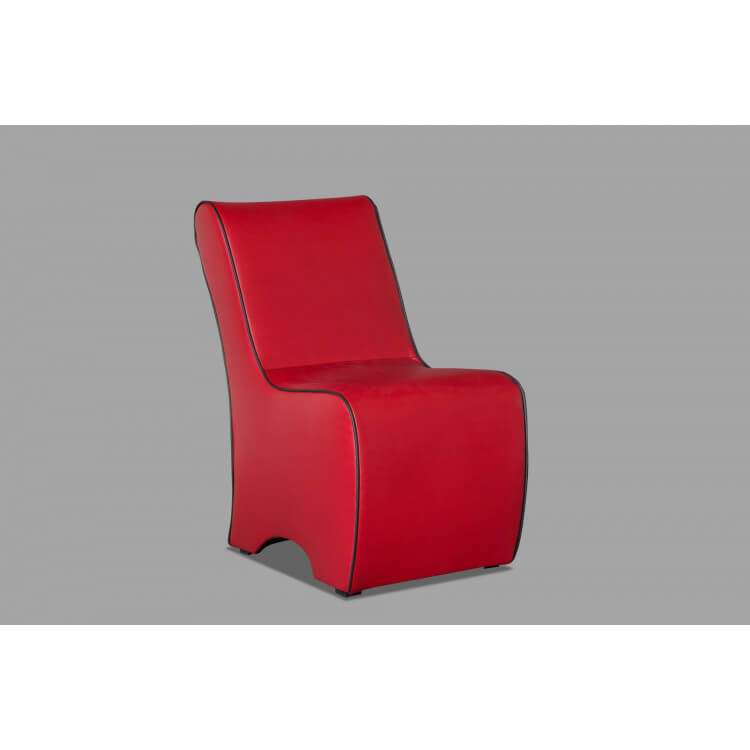 Fauteuil design en PU rouge/noir Fidusa