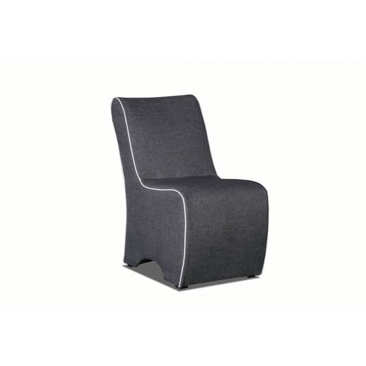 Fauteuil design en tissu gris foncé/blanc Fidusa II