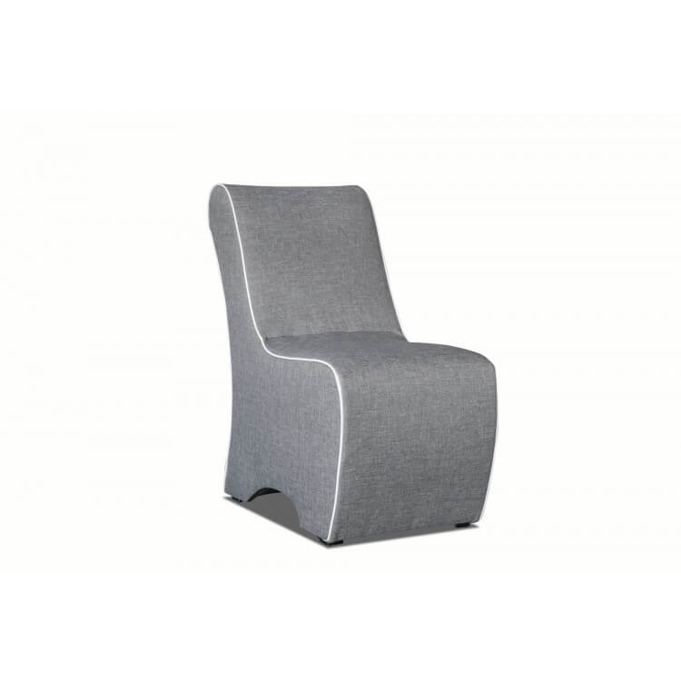 Fauteuil design en tissu gris clair/blanc Fidusa II