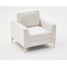 Fauteuil moderne en tissu crème Paula