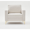 Fauteuil moderne en tissu crème Paula