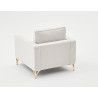 Fauteuil moderne en tissu crème Paula