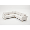 Canapé d'angle fixe moderne en tissu crème Paula