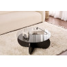 Table basse ronde moderne Ø 75 cm en verre Alina