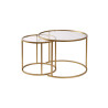 Lot de 2 tables basses rondes modernes métal et verre Astonia
