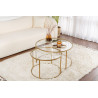 Lot de 2 tables basses rondes modernes en verre Astonia
