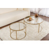 Lot de 2 tables basses rondes modernes en verre Astonia