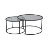 Lot de 2 tables basses rondes modernes en verre Astonia