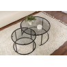 Lot de 2 tables basses rondes modernes en verre Astonia