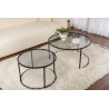 Lot de 2 tables basses rondes modernes en verre Astonia