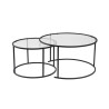 Lot de 2 tables basses rondes modernes en verre Astonia