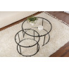 Lot de 2 tables basses rondes modernes en verre Astonia