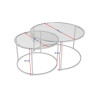 Lot de 2 tables basses rondes modernes en verre Astonia