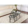 Lot de 3 tables basses rondes modernes en verre Astonia