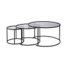 Lot de 3 tables basses rondes modernes en verre Astonia