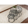 Lot de 3 tables basses rondes modernes en verre Astonia
