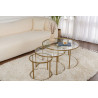 Lot de 3 tables basses rondes modernes en verre Astonia