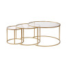 Lot de 3 tables basses rondes modernes en verre Astonia