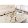 Lot de 3 tables basses rondes modernes en verre Astonia