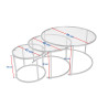 Lot de 3 tables basses rondes modernes en verre Astonia