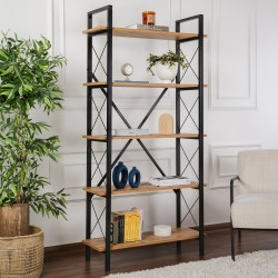Etagère industrielle H 180 cm en métal noir Booker