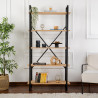 Etagère industrielle H 180 cm en métal noir Booker
