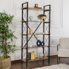 Etagère industrielle H 180 cm en métal noir Booker
