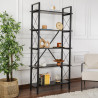 Etagère industrielle H 180 cm en métal noir Booker