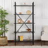 Etagère industrielle H 180 cm en métal noir Booker