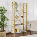 Etag&egrave;re industrielle H 180 cm en m&eacute;tal gold Booker