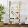 Etagère industrielle H 180 cm en métal gold Booker