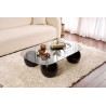Table basse noire moderne en verre Evina