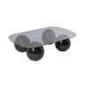Table basse noire moderne en verre Evina