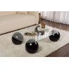 Table basse noire moderne en verre Evina