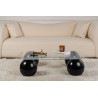 Table basse noire moderne en verre Evina