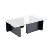 Table basse moderne rectangulaire en verre Flavie
