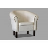 Fauteuil cabriolet en PU coloris blanc Grazia