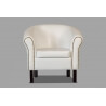 Fauteuil cabriolet en PU coloris blanc Grazia