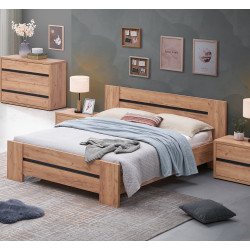 Lit adulte contemporain chêne français Erwan