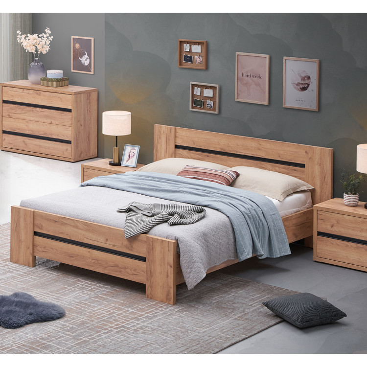 Lit adulte contemporain chêne français Erwan