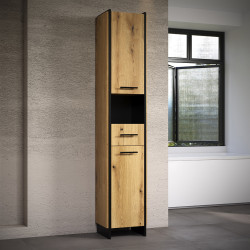 Colonne de salle de bain contemporain chêne clair Saphira