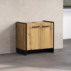 Meuble sous vasque contemporain chêne clair Saphira