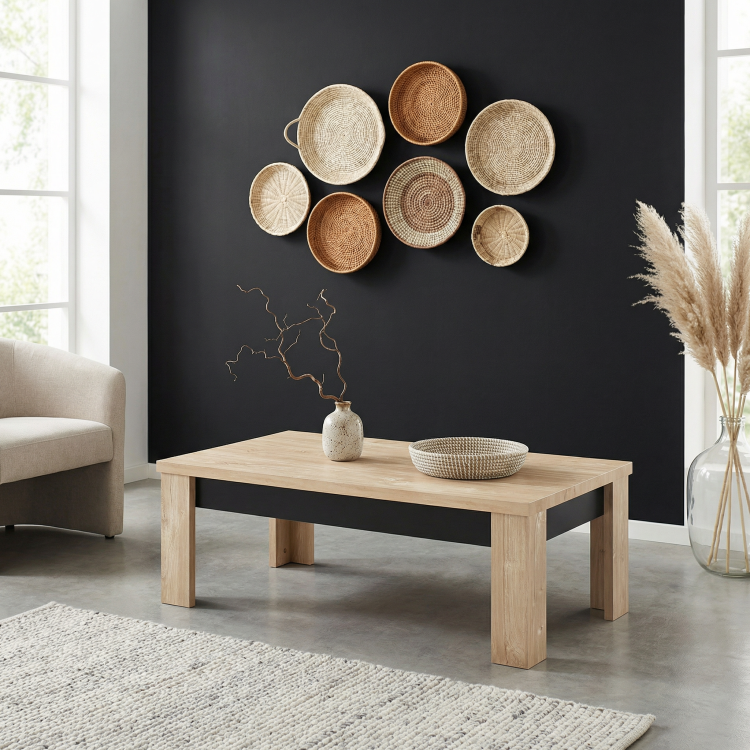 Table basse contemporaine chêne ivoire Spirit