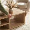 Table basse contemporaine avec rangement chêne français Barbara